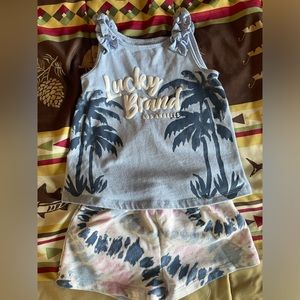 Girls size 5 Lucky Brand shorts and tank